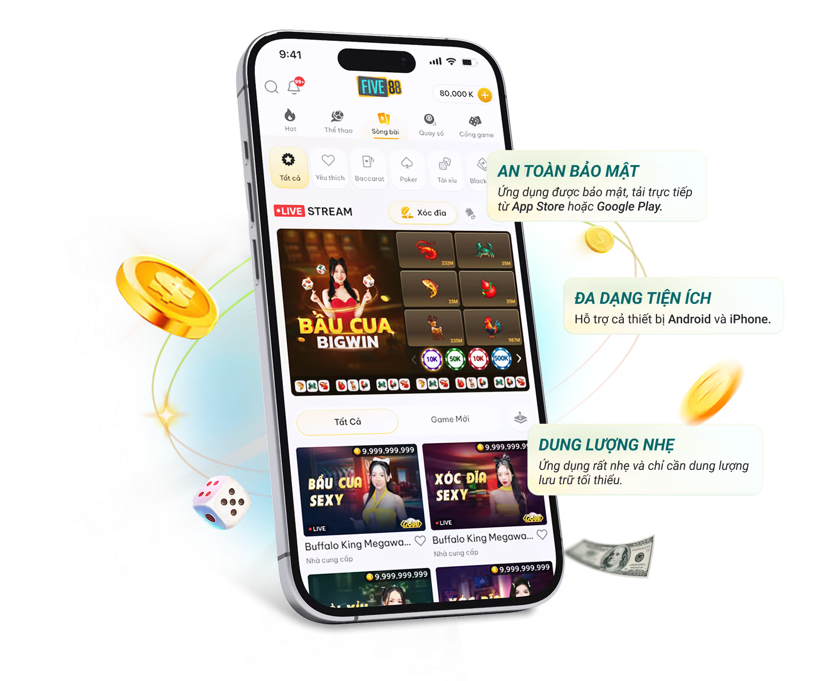 Tải ứng dụng Five88 để sử dụng tiện lợi hơn